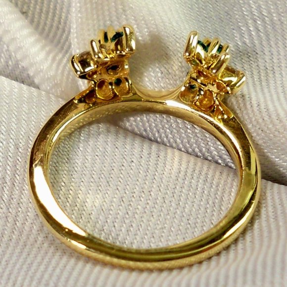 New 14K Solid Gold, DIAMONDS, EMERALDS RAP MARKS & MORGAN WEDDING RING - Picture 6 of 6